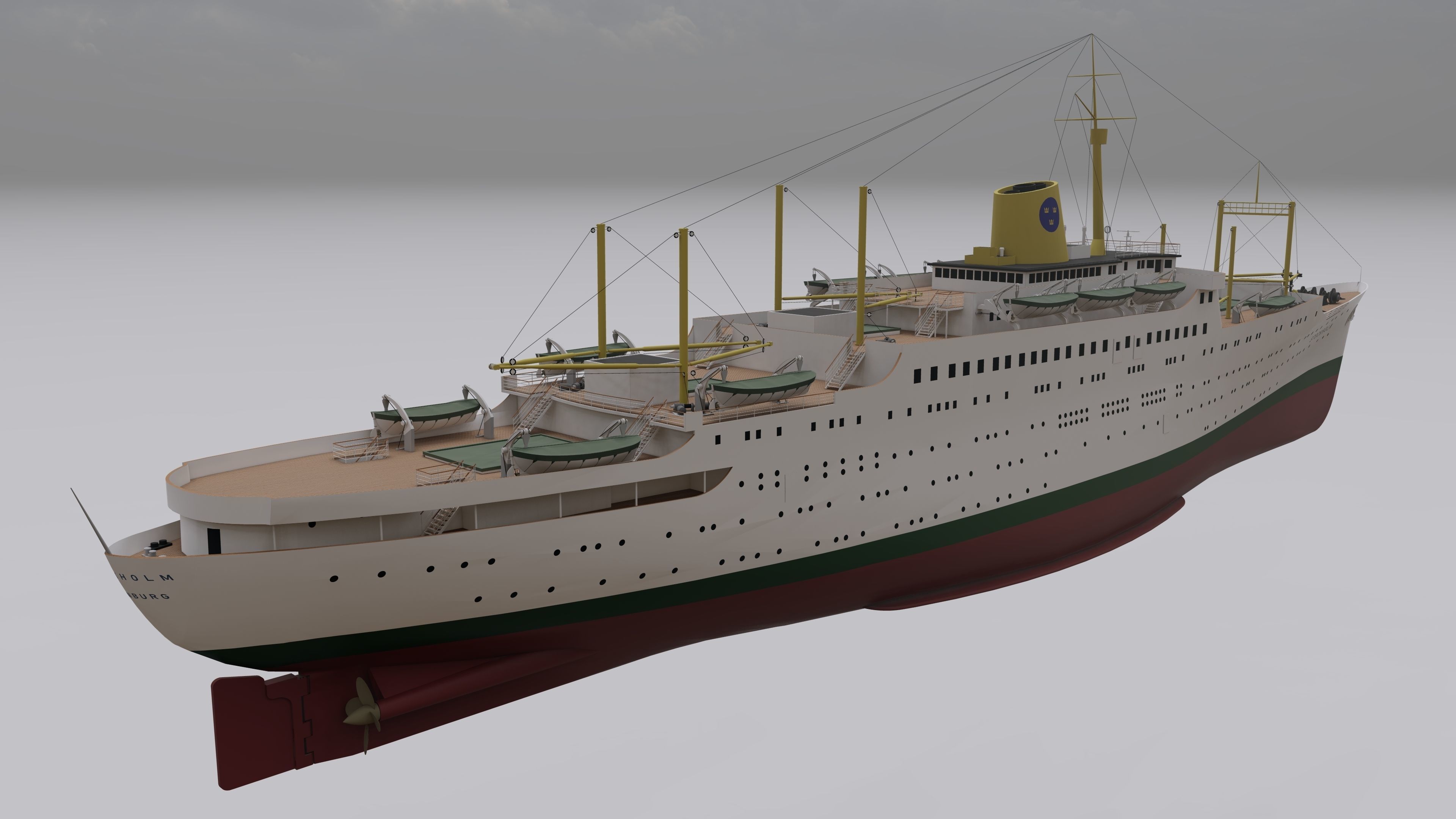 COMBO - SS Andrea Doria - MS Stockholm 3D model_12