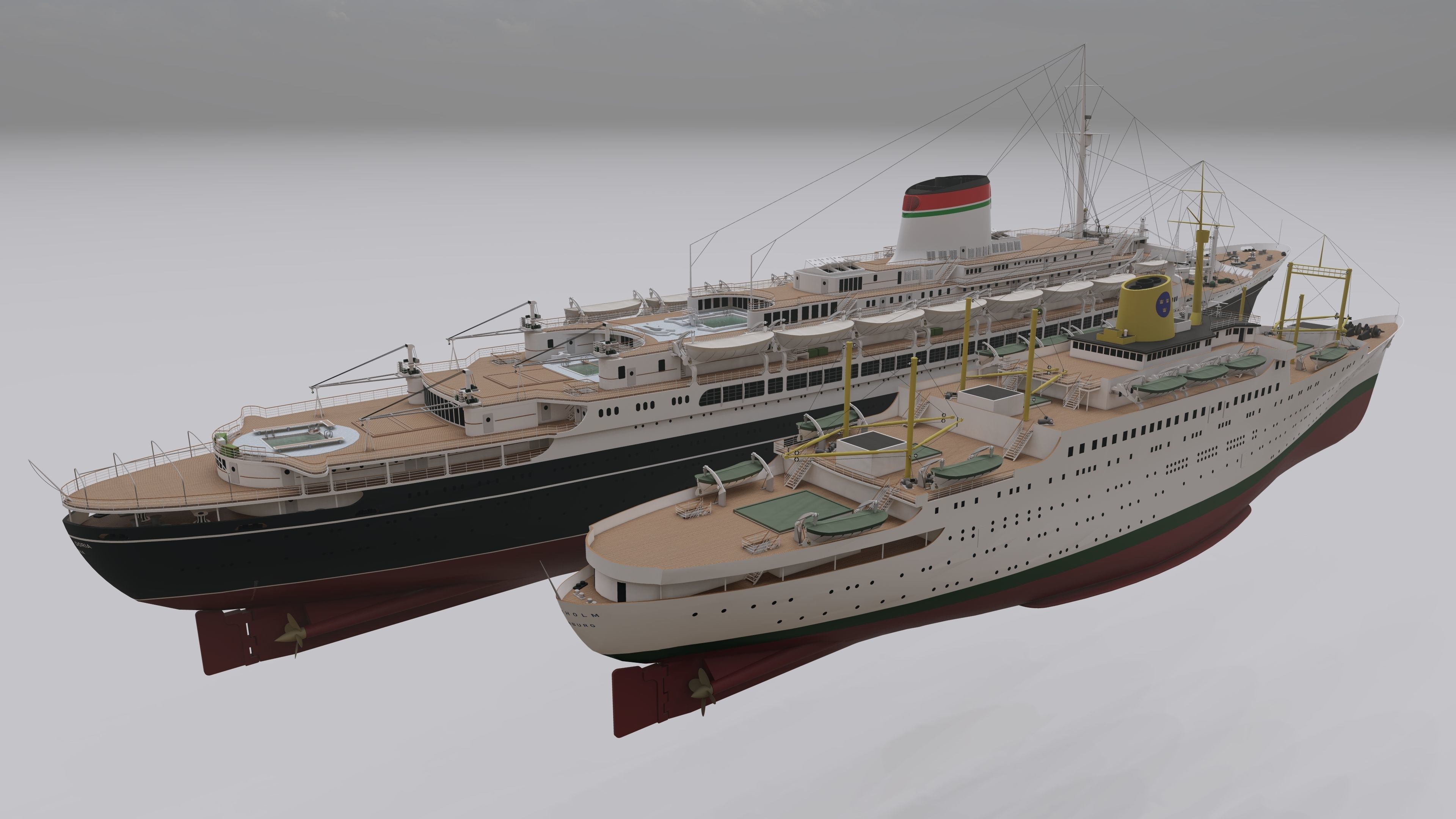 COMBO - SS Andrea Doria - MS Stockholm 3D model_1