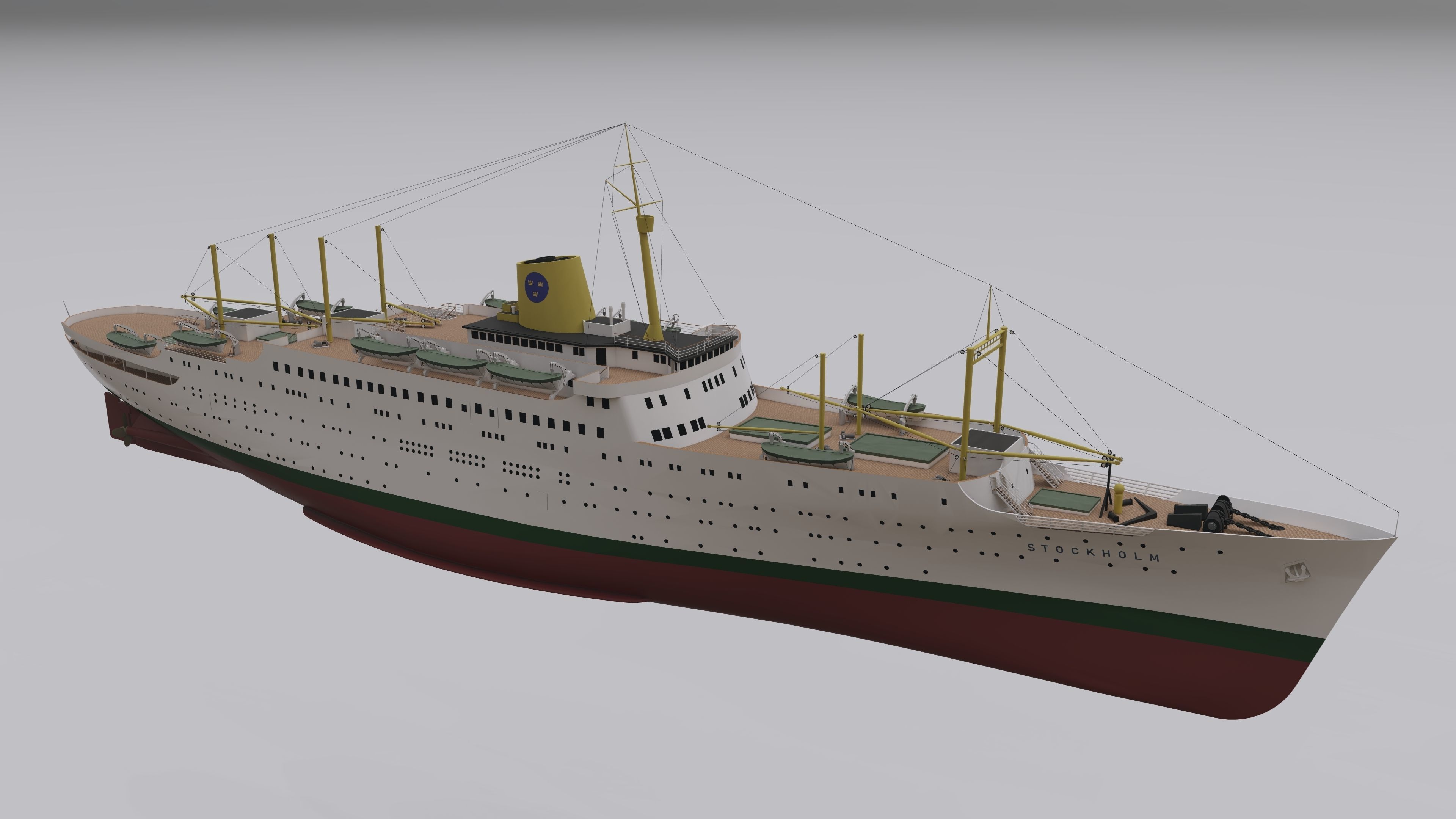 COMBO - SS Andrea Doria - MS Stockholm 3D model_4