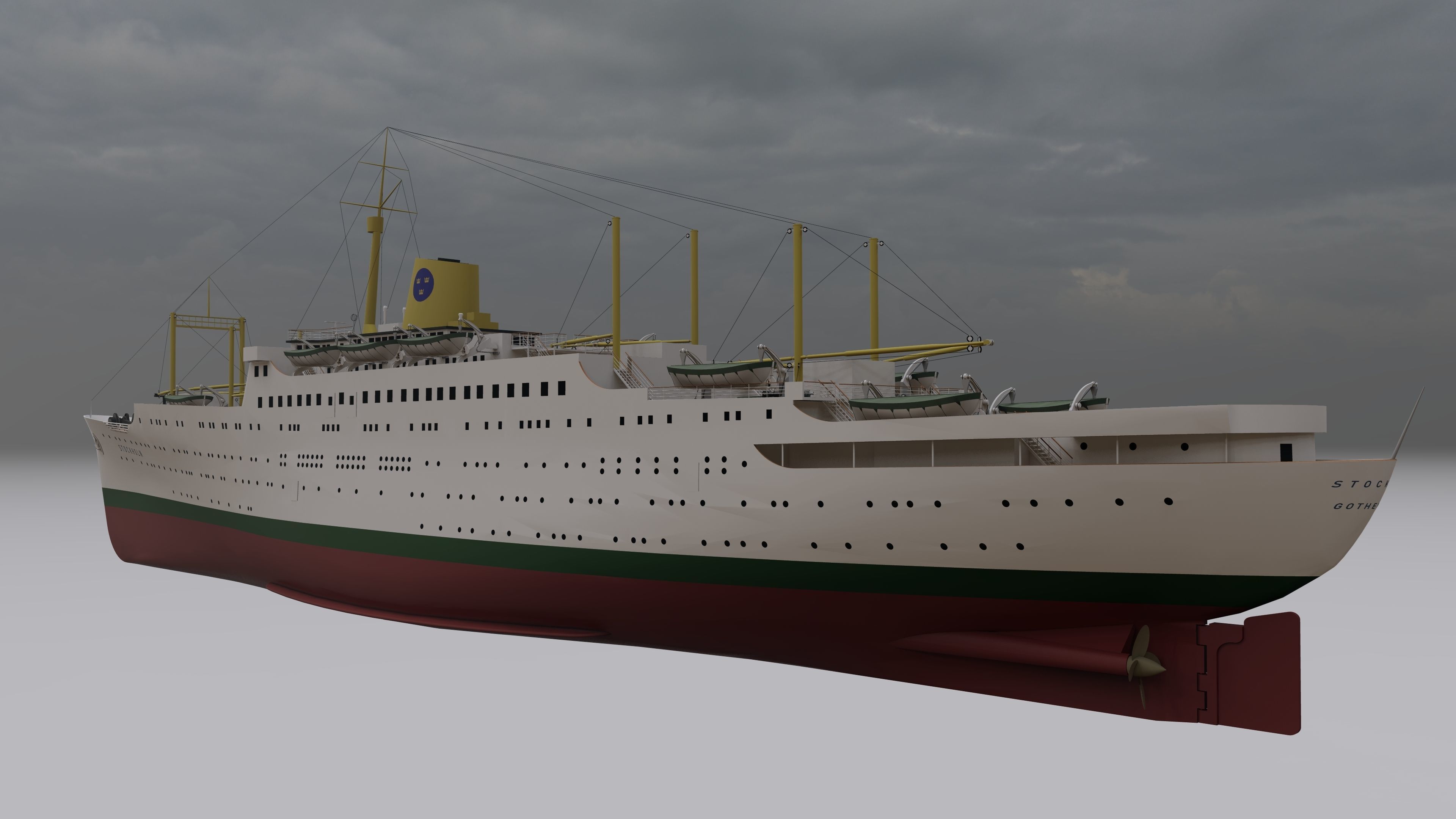 COMBO - SS Andrea Doria - MS Stockholm 3D model_14