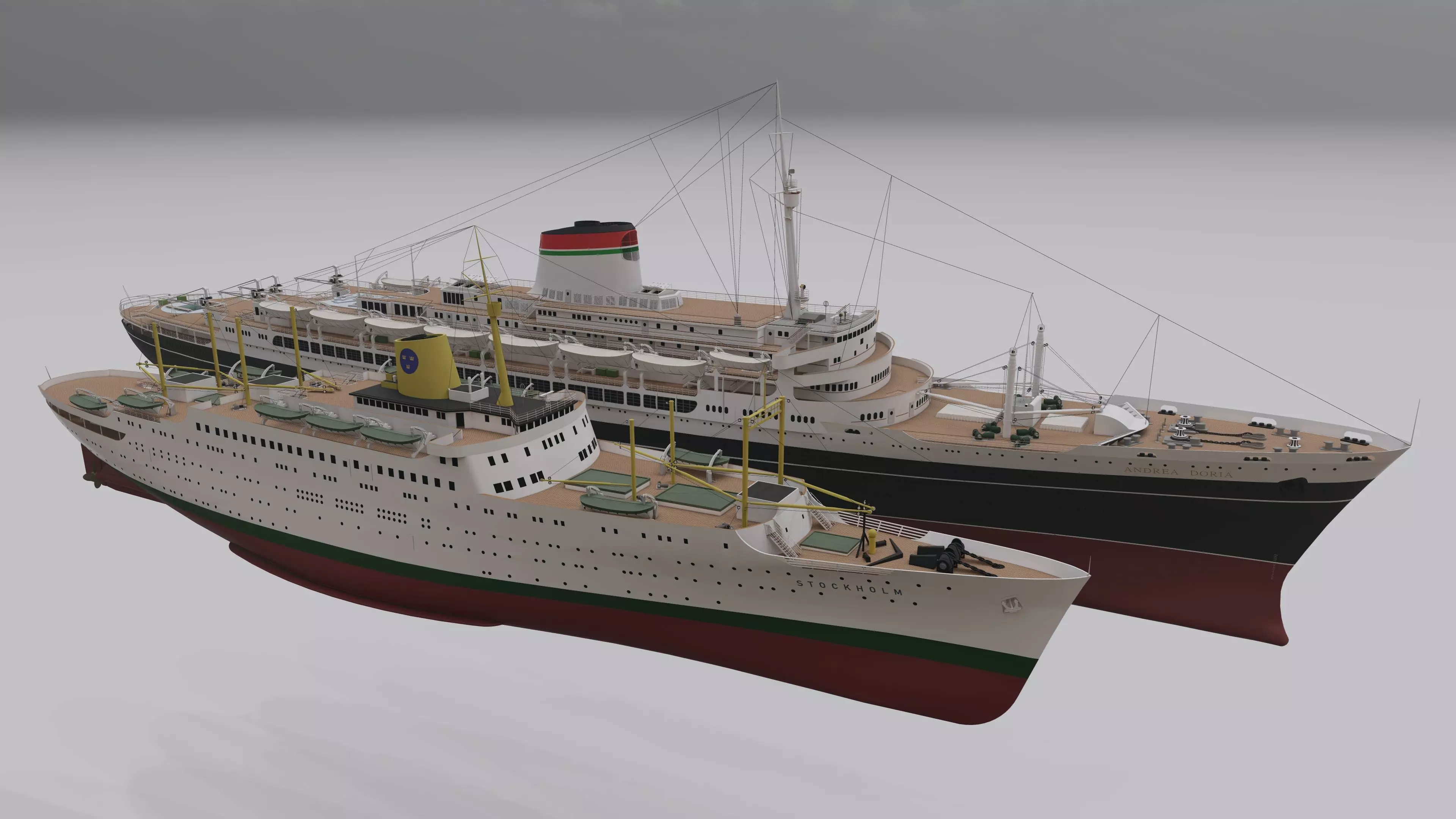 COMBO - SS Andrea Doria - MS Stockholm 3D model_0