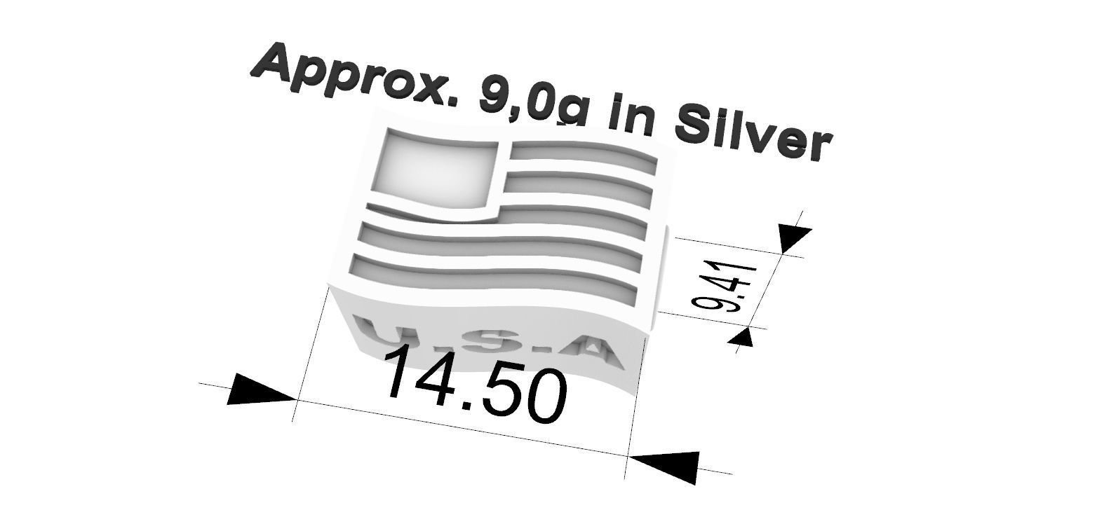 Pandora USA Flag 3D print model_3