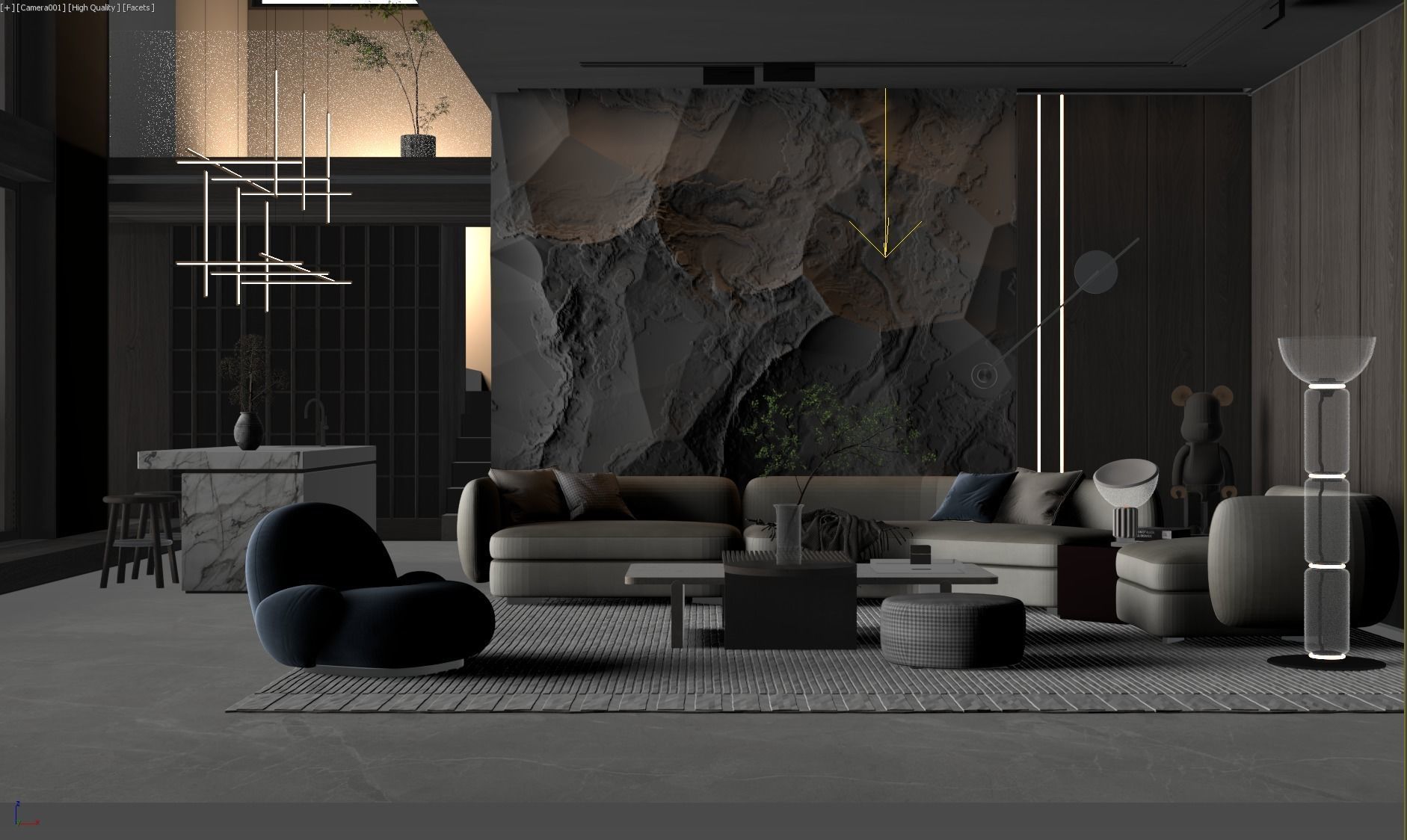 Living Room Interior Scene 2 3D model_1
