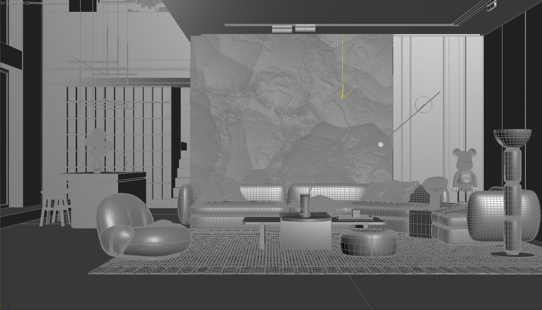 Living Room Interior Scene 2 3D model_4