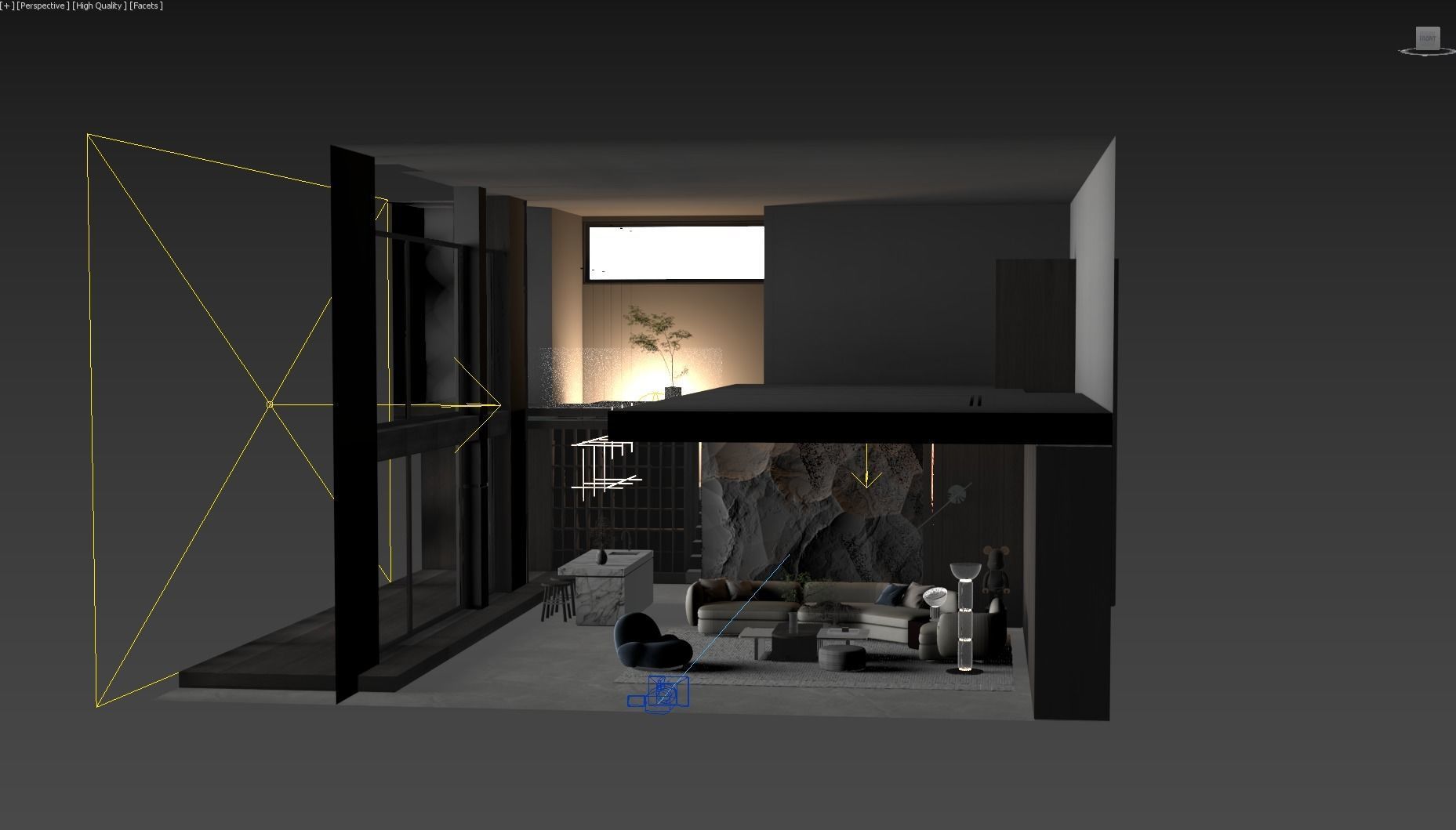 Living Room Interior Scene 2 3D model_9