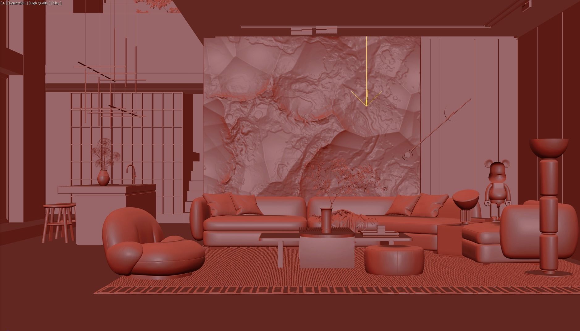 Living Room Interior Scene 2 3D model_3
