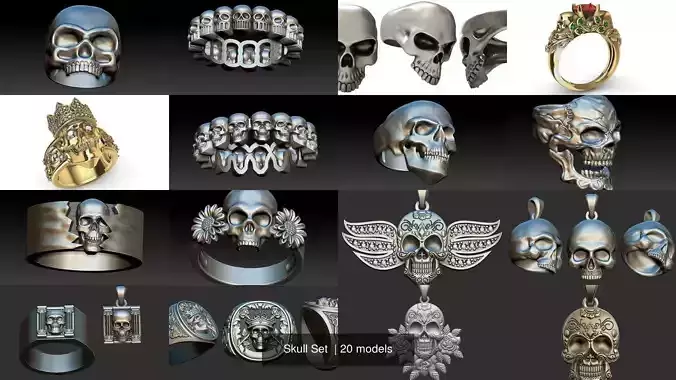 Skull Set  3D Model Collection