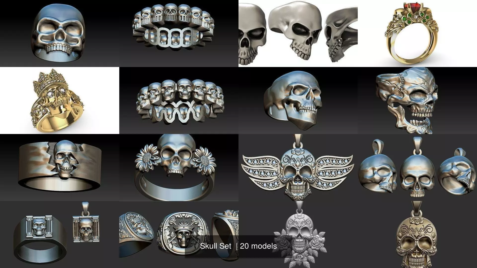 Skull Set  3D Model Collection_0