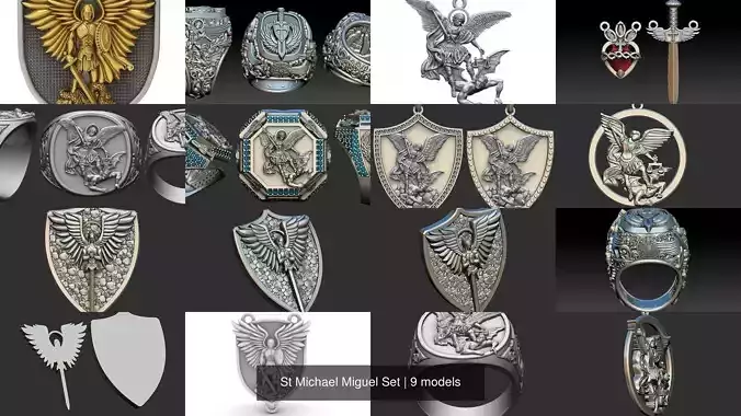 St Michael Miguel Set 3D Model Collection