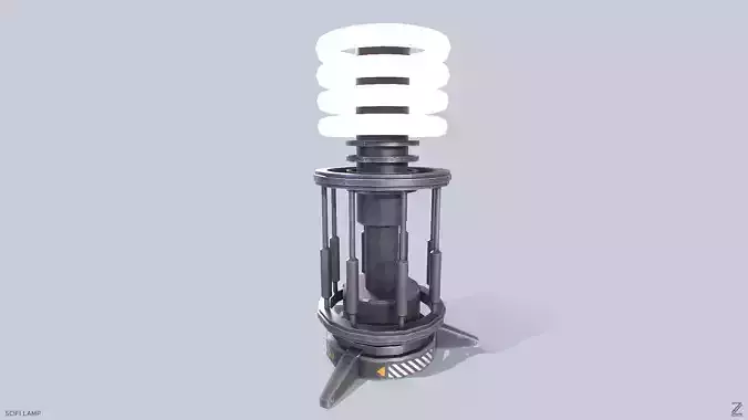 Sci fi lamp Low-poly 3D model