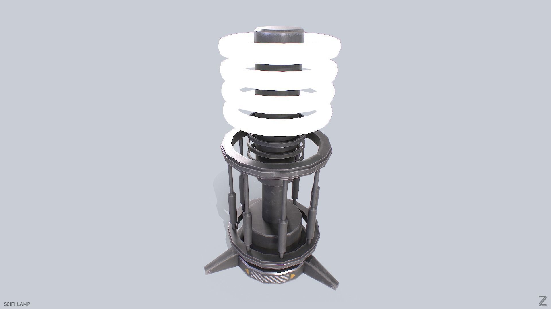 Sci fi lamp Low-poly 3D model_6