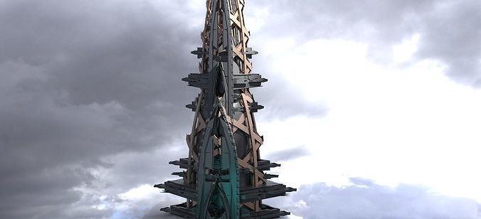 Planet side Elite Tower  Low-poly 3D model