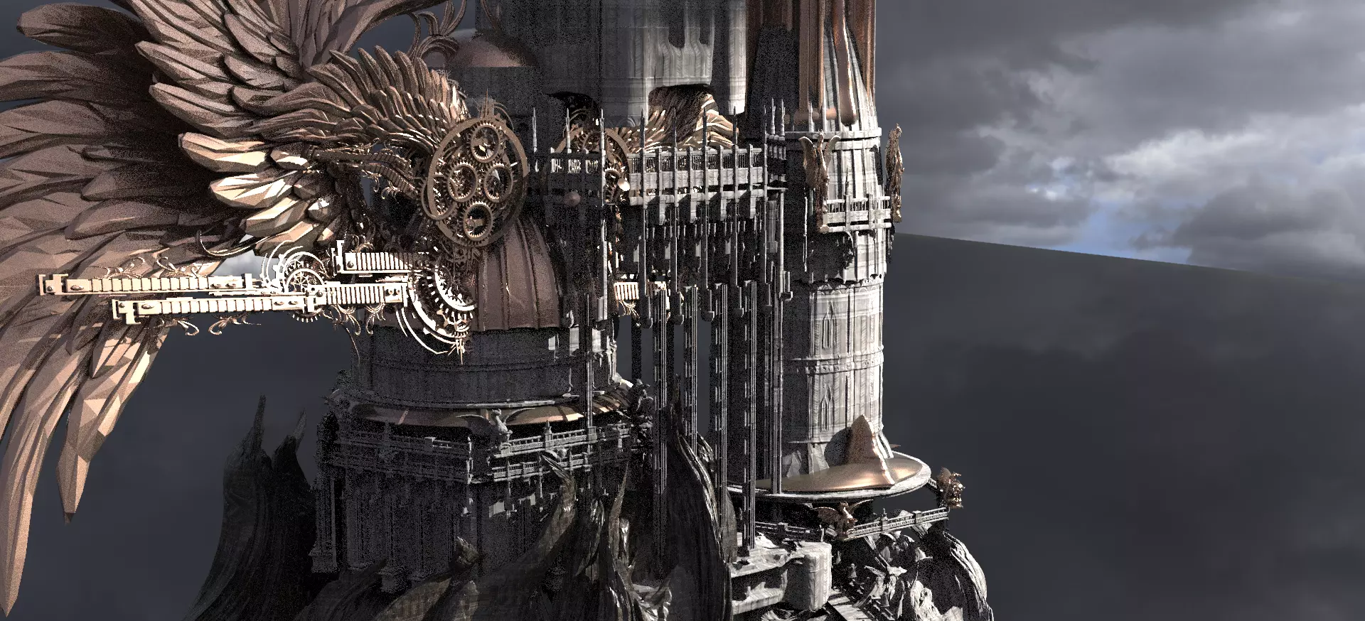 Steampunk Time Castle  3D model_0
