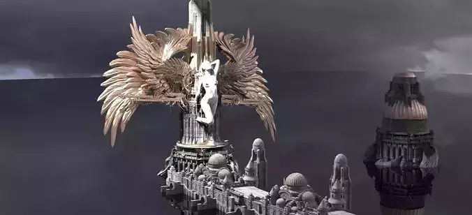 Steampunk Time Castle Tower 3D model