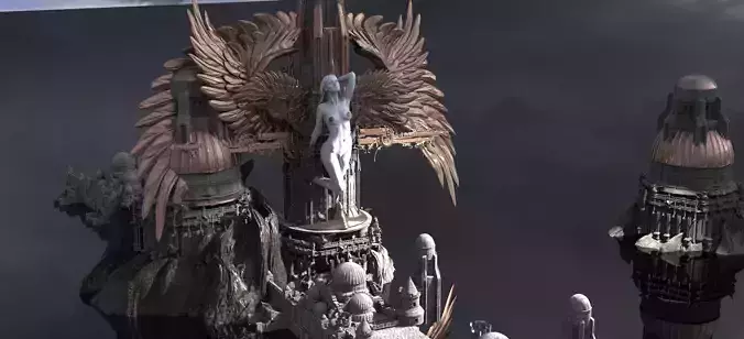 Steampunk Time Castle City 