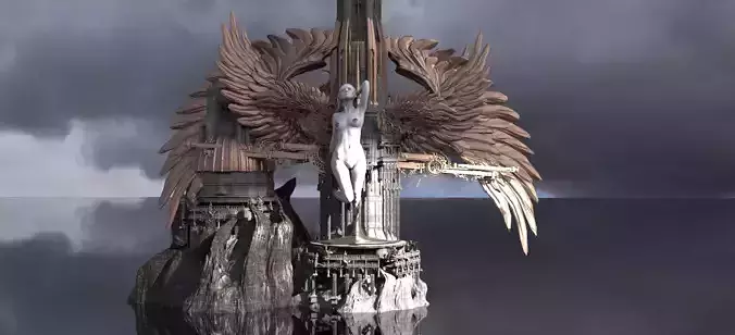 Steampunk Lady Sculpture Tower