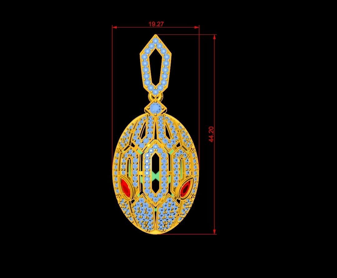 BVLGARI Set Ring Earring Pendent Code-BAD113 3D print model_4