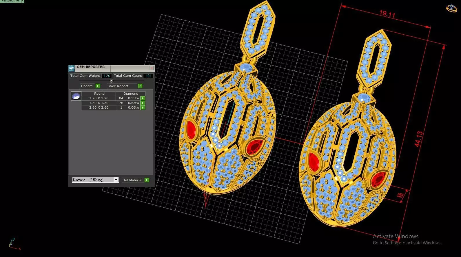 BVLGARI Set Ring Earring Pendent Code-BAD113 3D print model_0