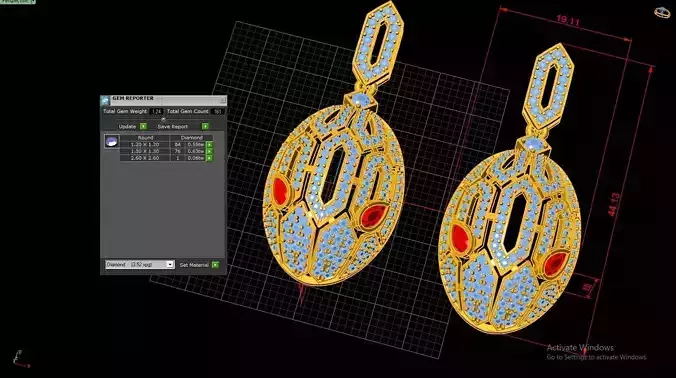 BVLGARI Set Ring Earring Pendent Code-BAD113 3D print model