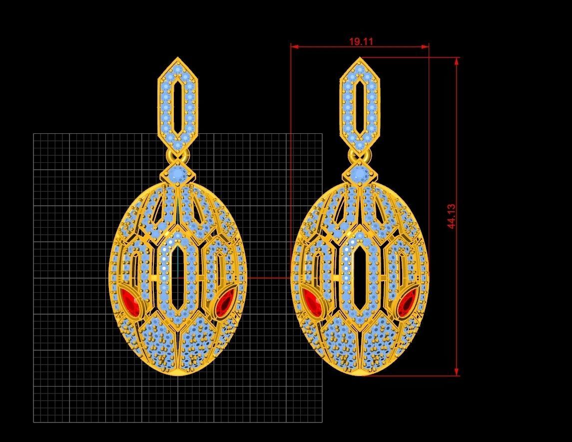 BVLGARI Set Ring Earring Pendent Code-BAD113 3D print model_3