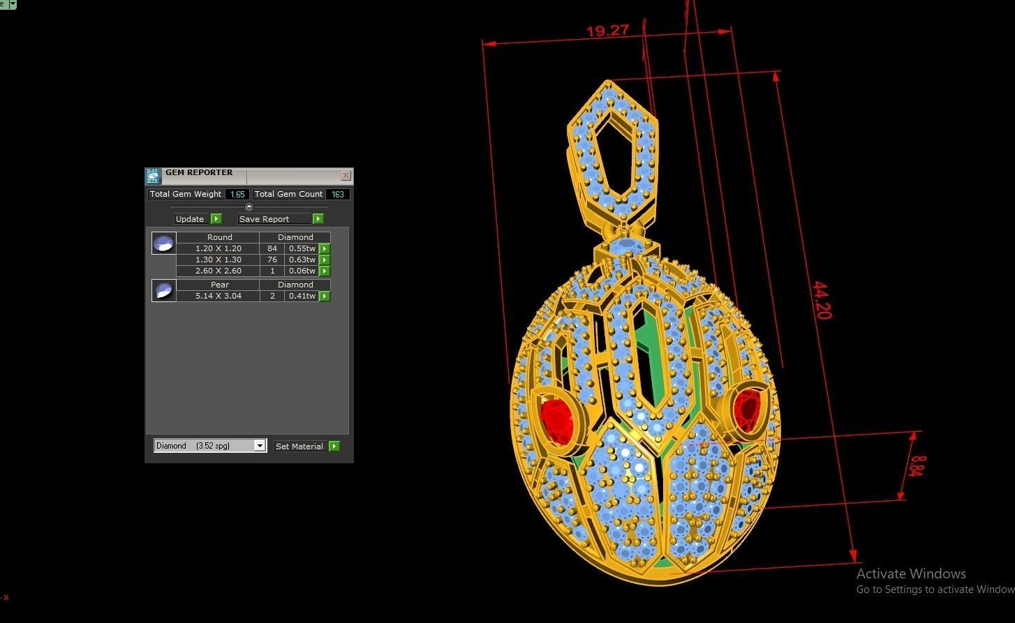 BVLGARI Set Ring Earring Pendent Code-BAD113 3D print model_2