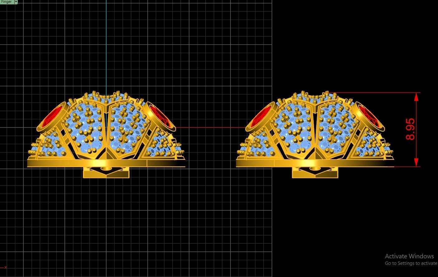 BVLGARI Set Ring Earring Pendent Code-BAD113 3D print model_7