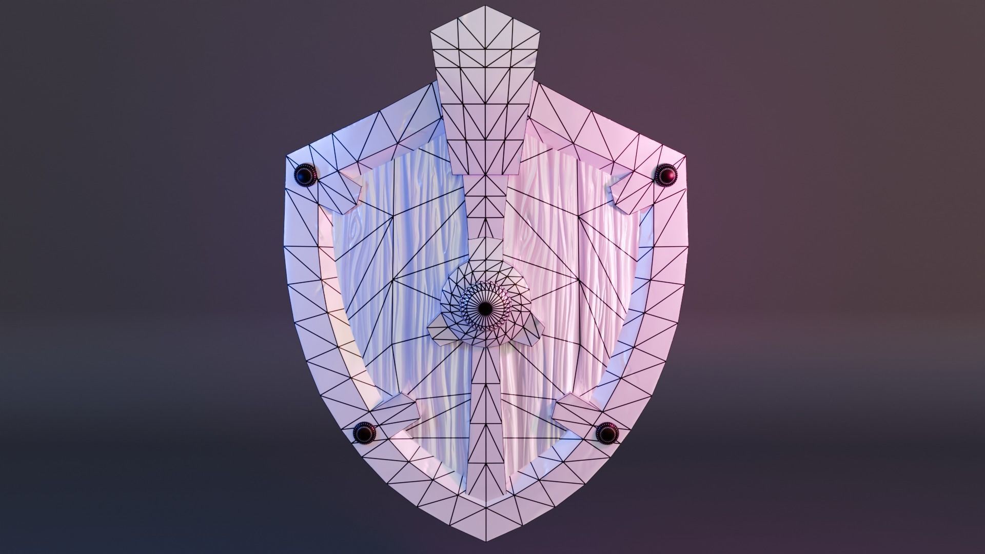 Cartoon Shield Low-poly 3D model_5