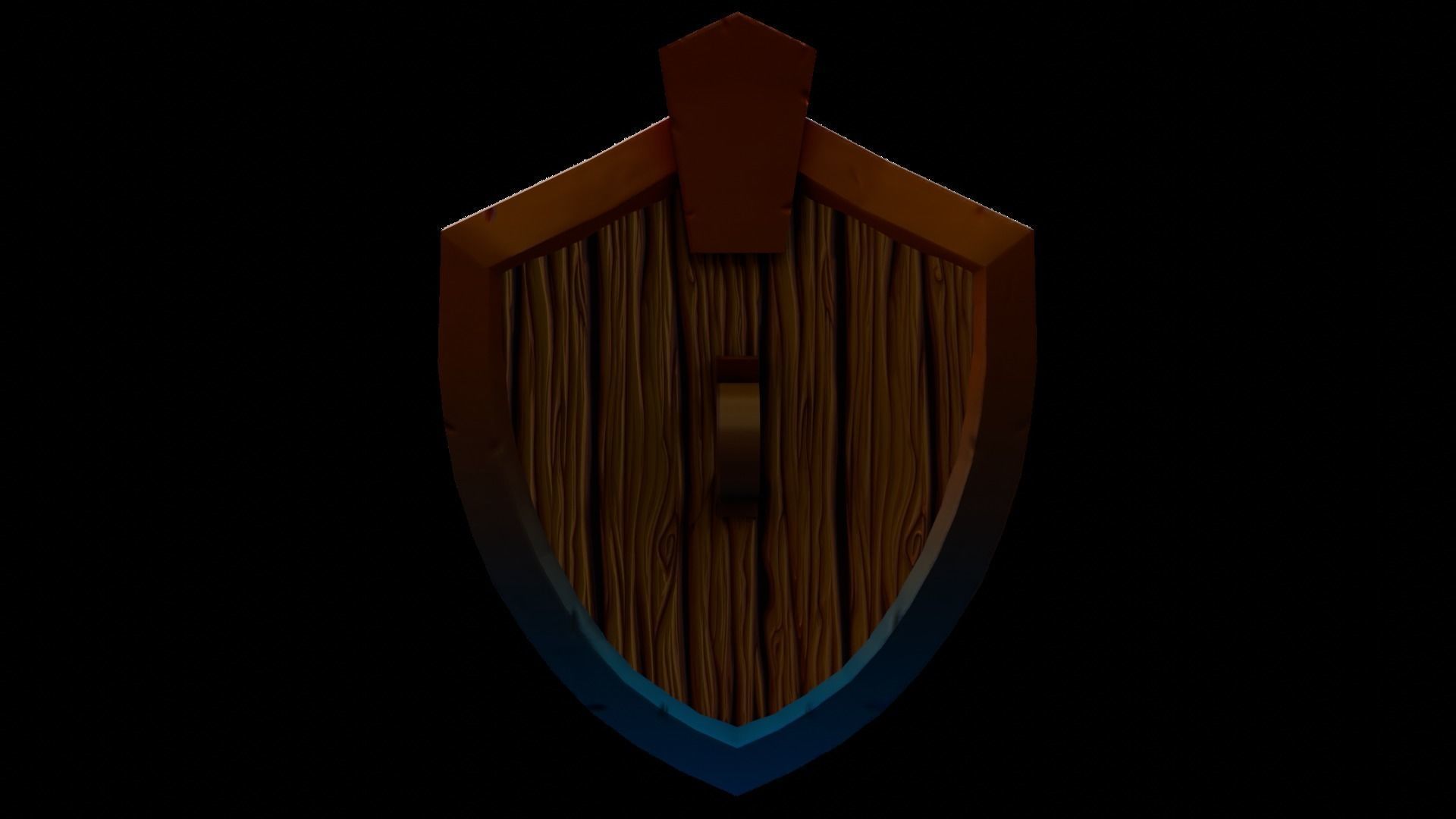 Cartoon Shield Low-poly 3D model_4