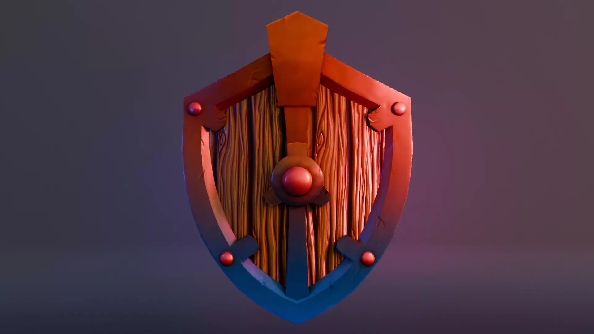 Cartoon Shield Low-poly 3D model_0