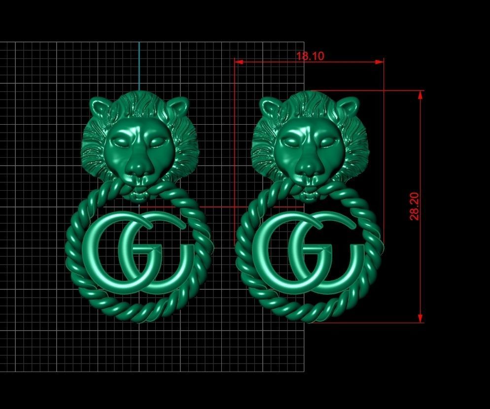 Gucci Earring Code-BAD123 3D print model_2