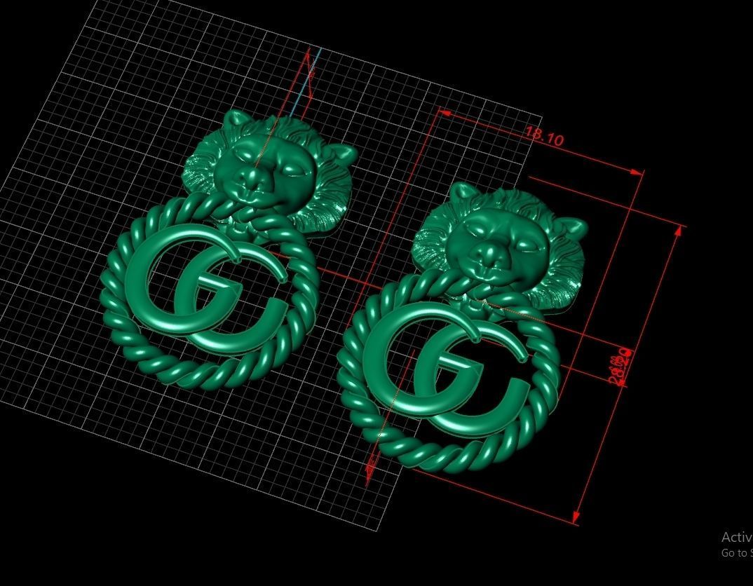 Gucci Earring Code-BAD123 3D print model_5