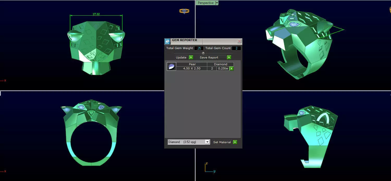 Ring catier panther 3D print model_0