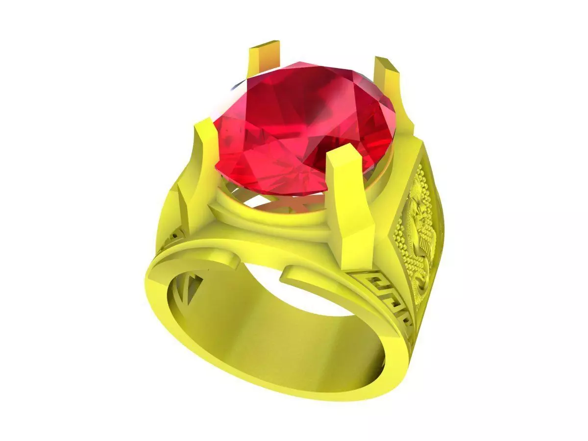 A5365 Zodiac Snake Men Ring 3D Model 3D print model