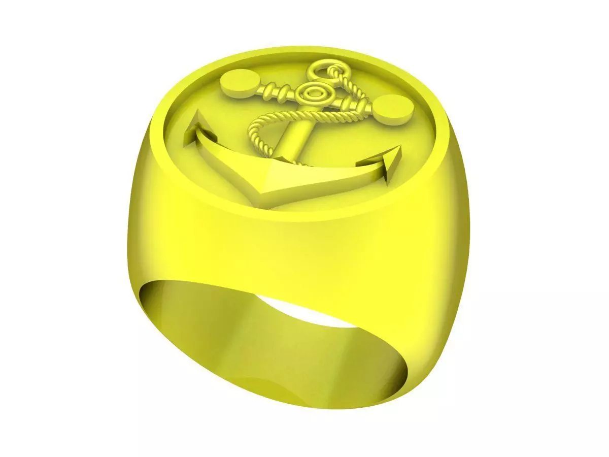 A5367 Signature Anchor Men Ring 3D Model 3D print model_0
