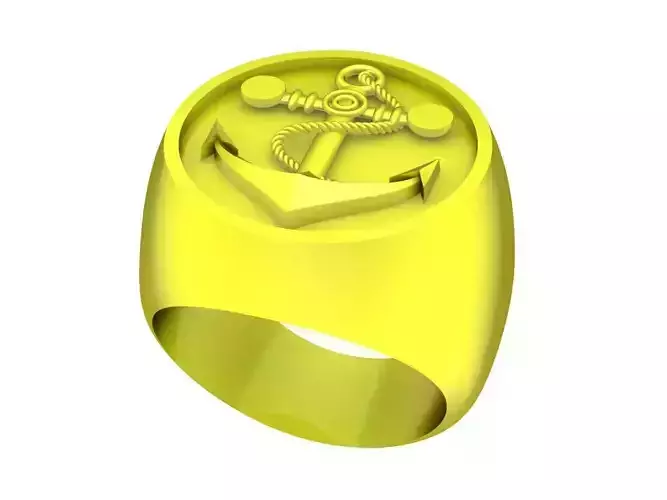 A5367 Signature Anchor Men Ring 3D Model