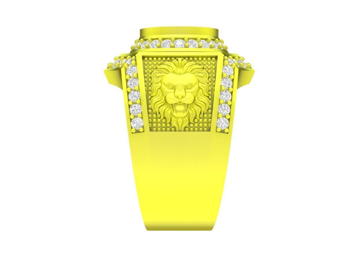 A5370 Luxury Fashion Men Ring With Lion Head 3D print model_4