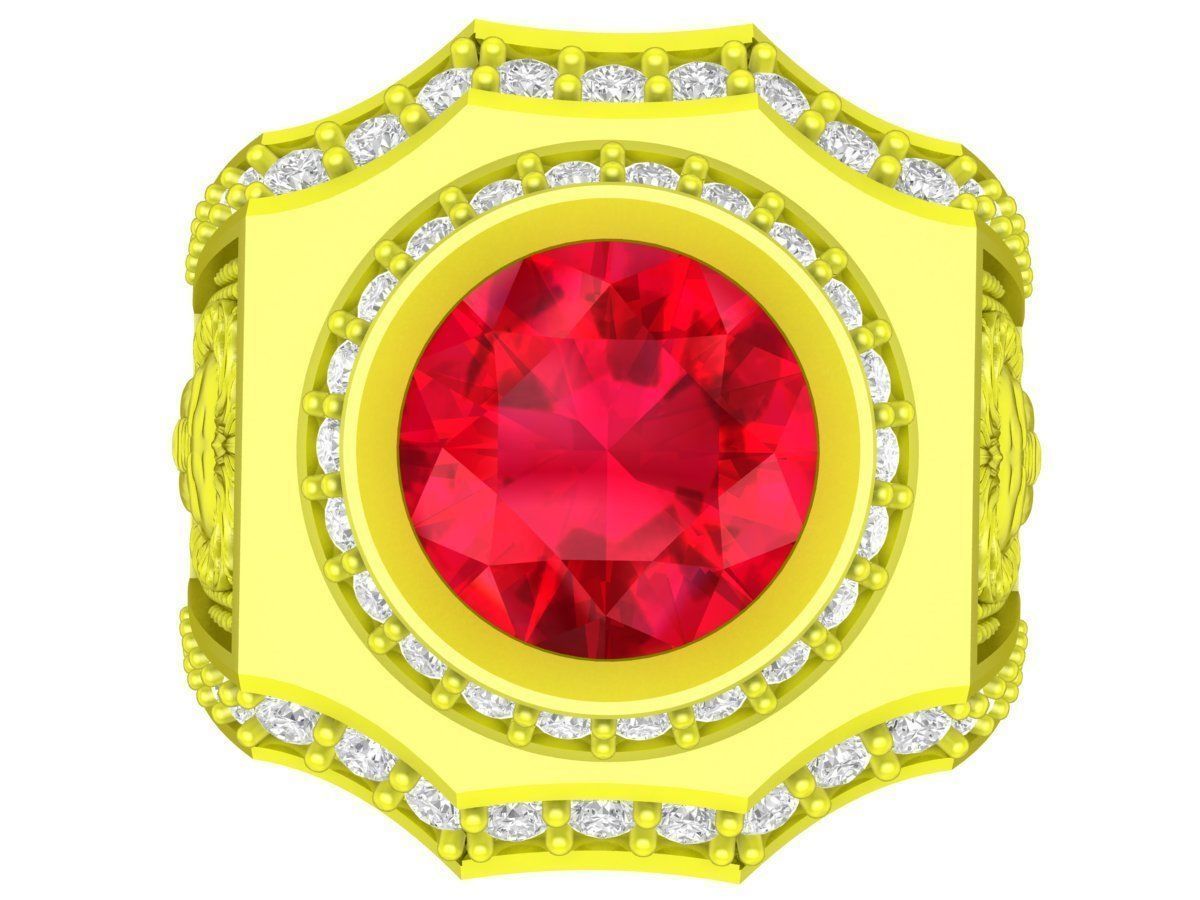 A5370 Luxury Fashion Men Ring With Lion Head 3D print model_2