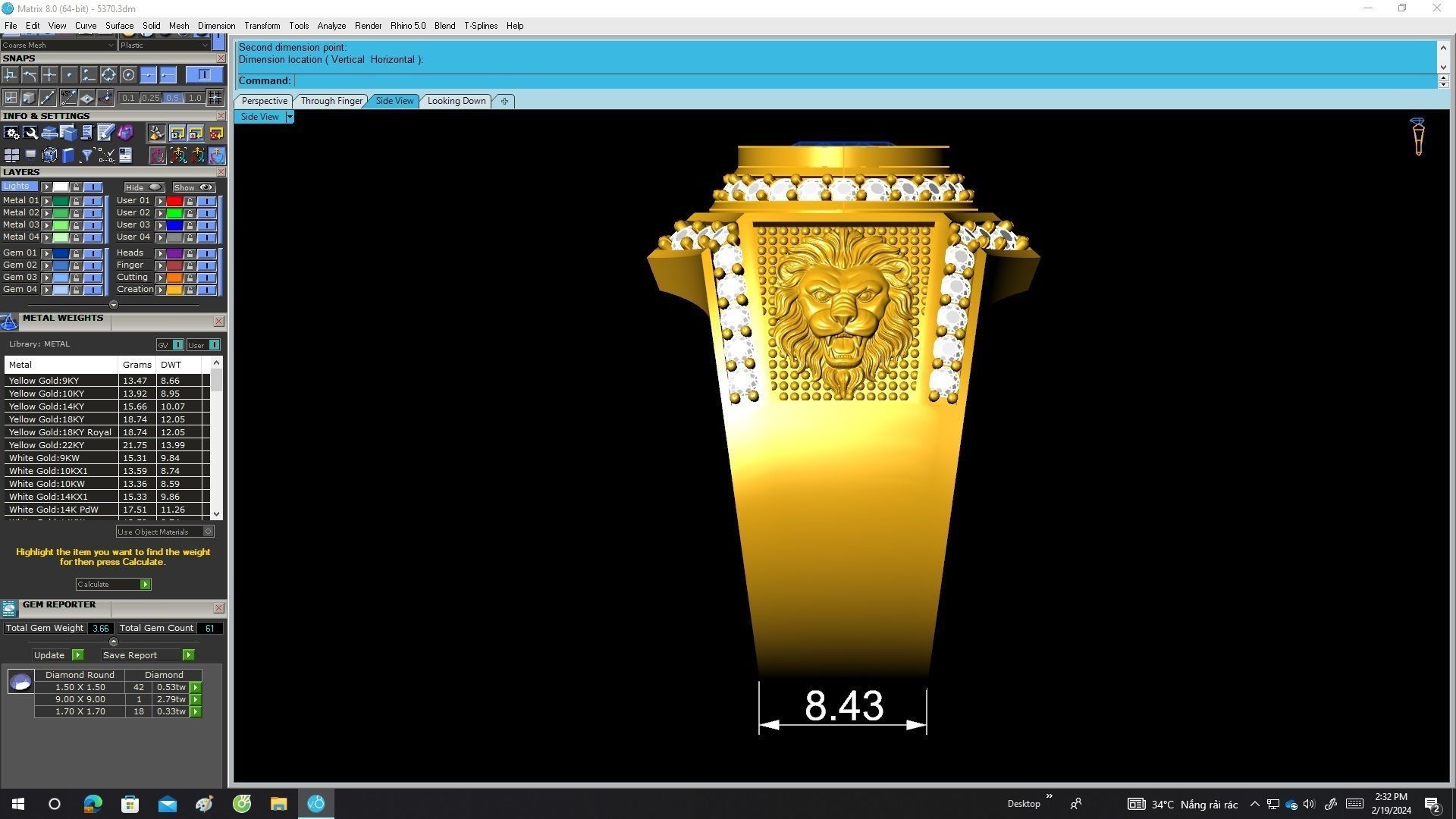 A5370 Luxury Fashion Men Ring With Lion Head 3D print model_7