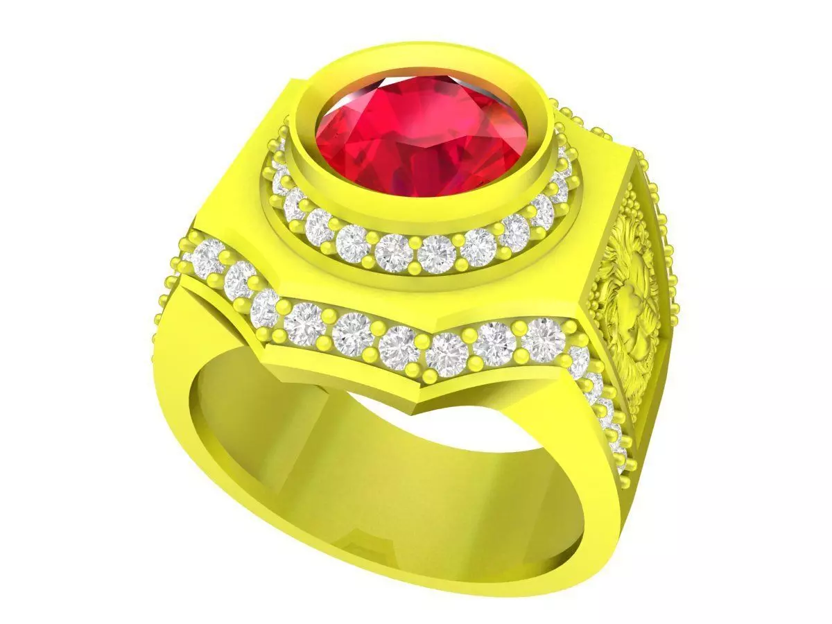 A5370 Luxury Fashion Men Ring With Lion Head 3D print model_0