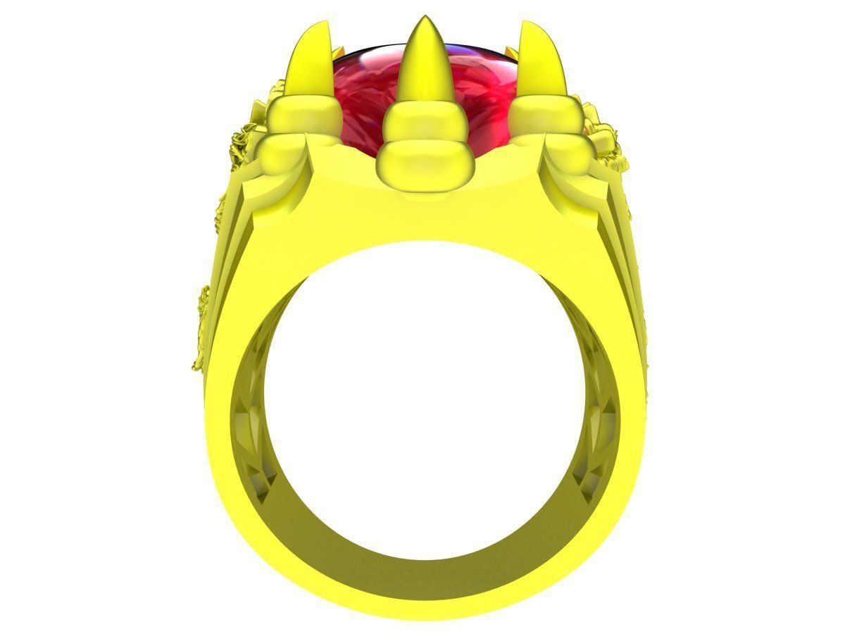 A5380 Oval Ruby Dragon Men Ring 3D print model_5
