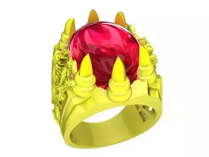 A5380 Oval Ruby Dragon Men Ring