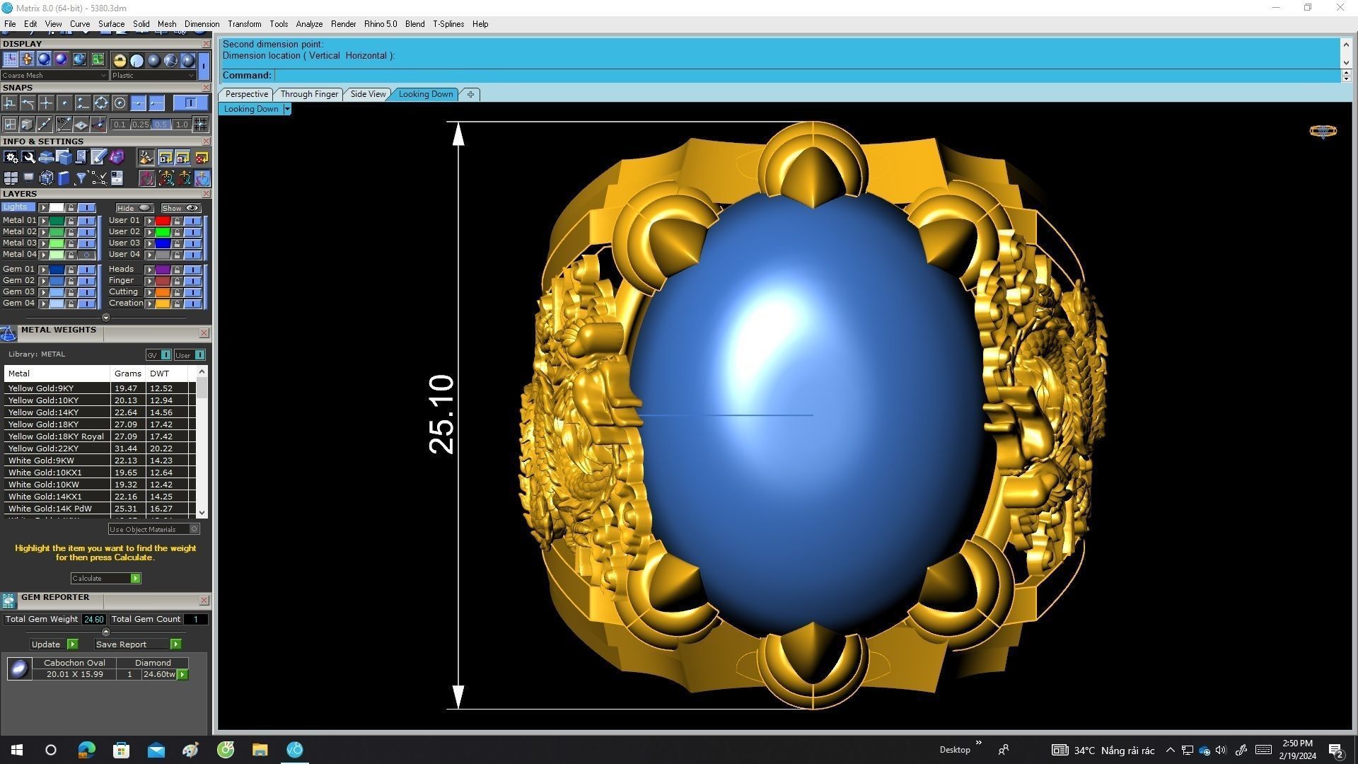 A5380 Oval Ruby Dragon Men Ring 3D print model_6