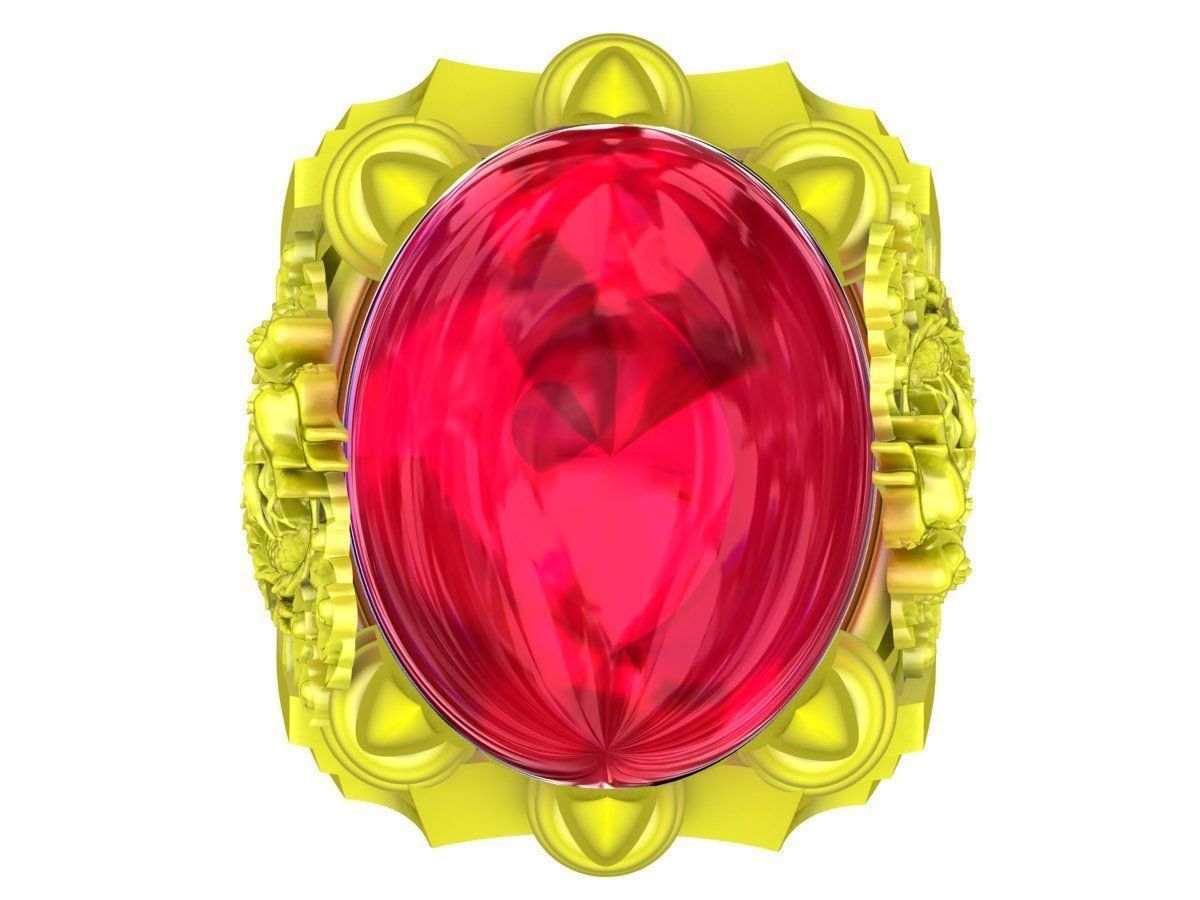 A5380 Oval Ruby Dragon Men Ring 3D print model_3