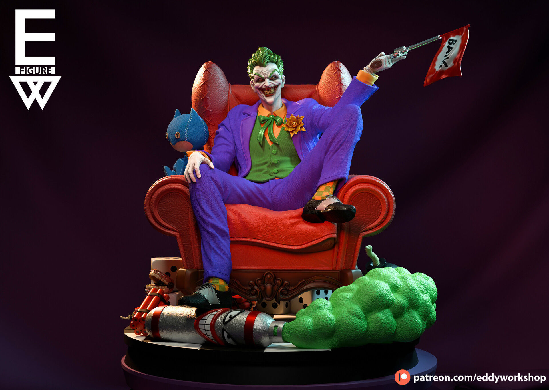 Joker - 3D STL READY TO PRINT  3D print model_1