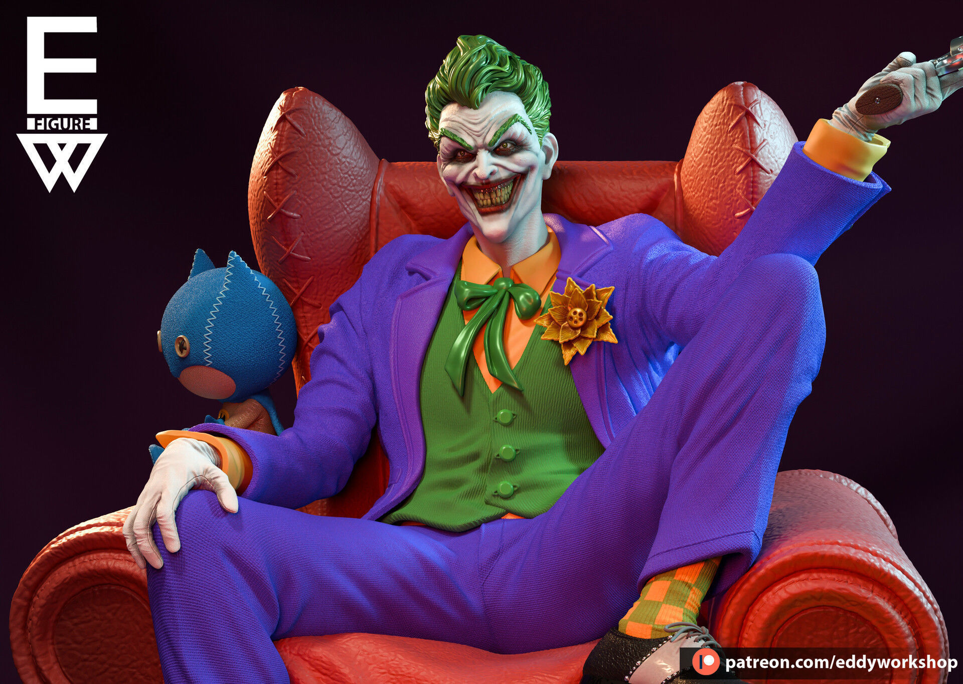 Joker - 3D STL READY TO PRINT  3D print model_4