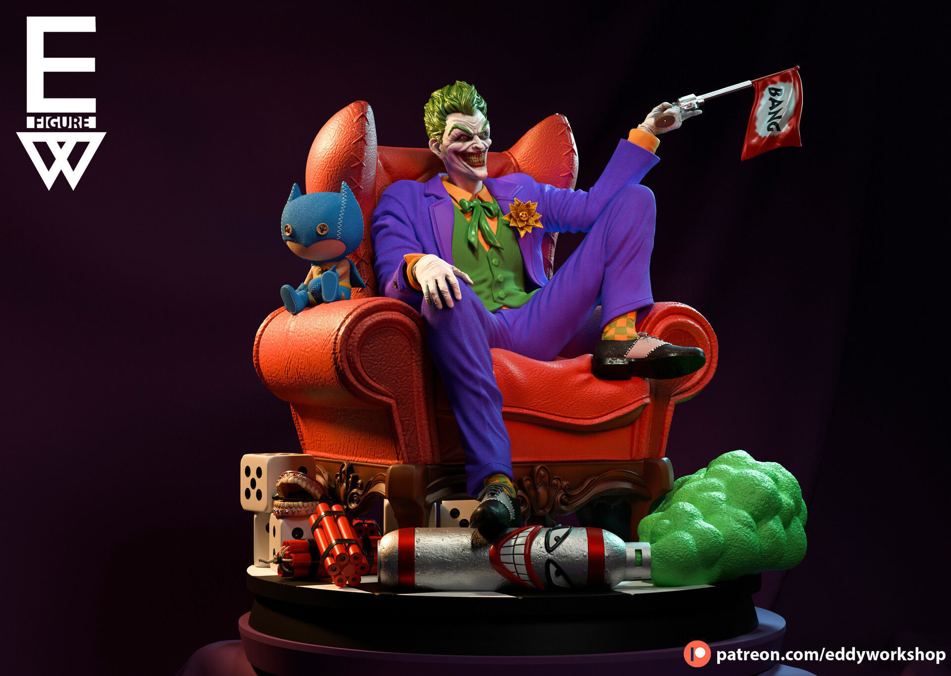 Joker - 3D STL READY TO PRINT  3D print model_6