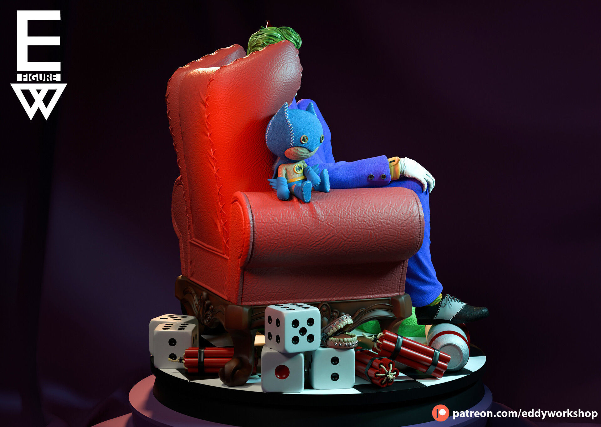 Joker - 3D STL READY TO PRINT  3D print model_8