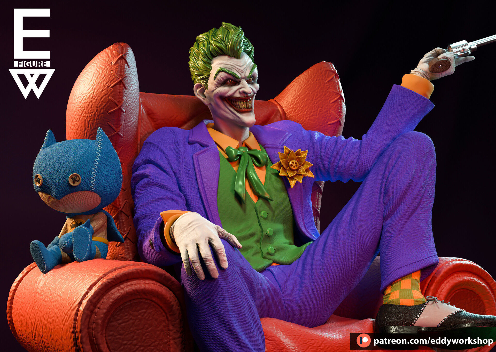 Joker - 3D STL READY TO PRINT  3D print model_7