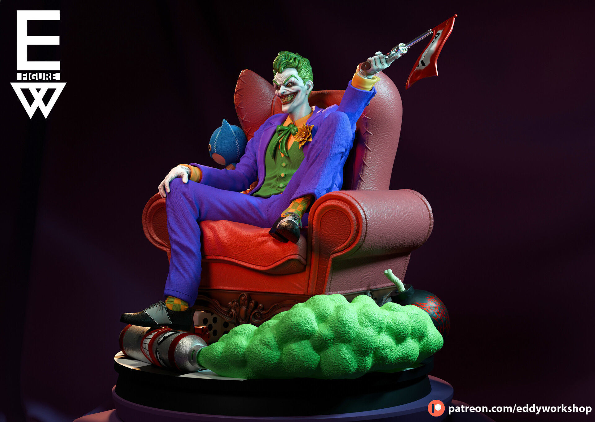 Joker - 3D STL READY TO PRINT  3D print model_5