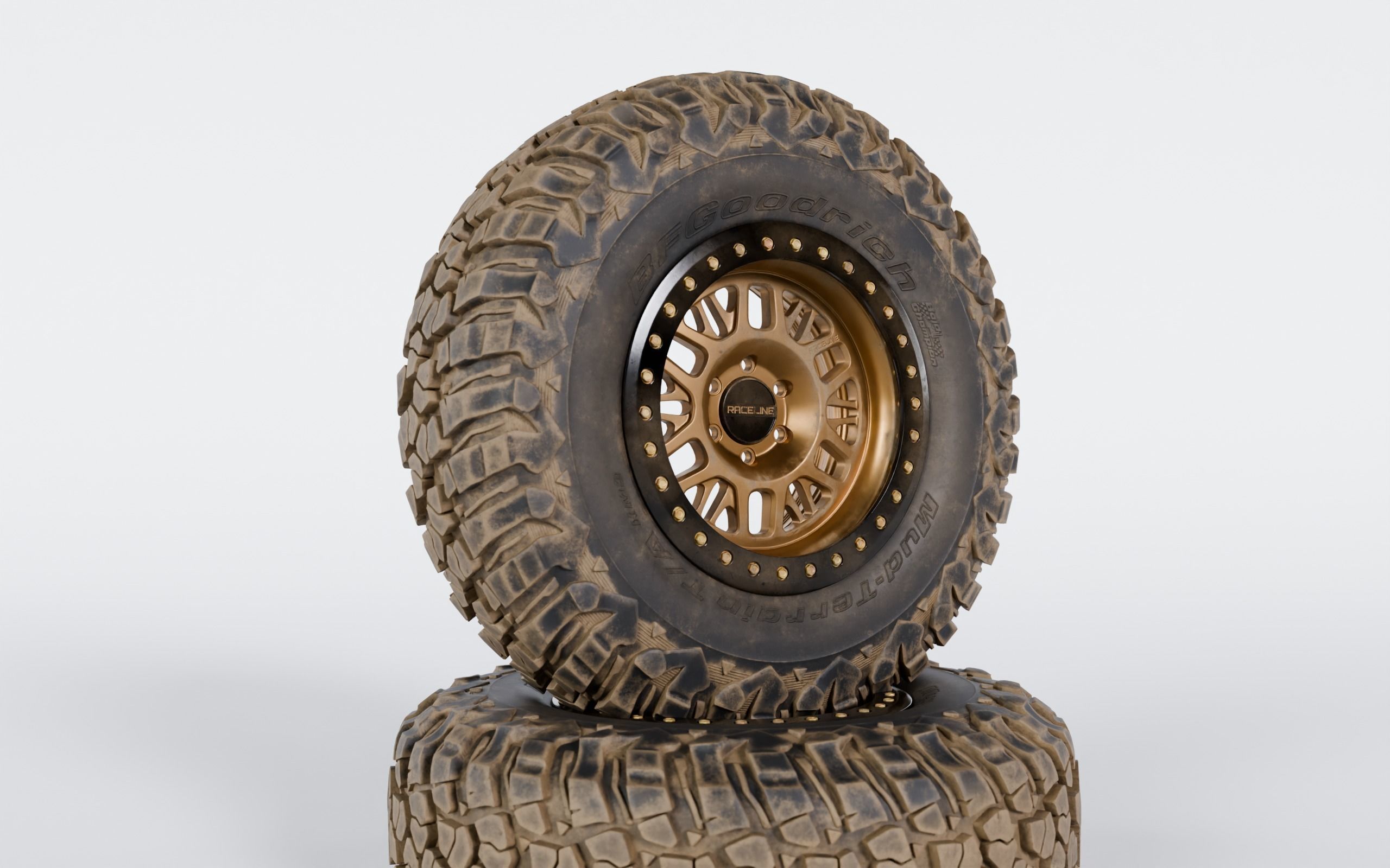 Raceline Ryno Cast Beadlock - BFGoodrich Mud Terrain KM3 Low-poly 3D model_6